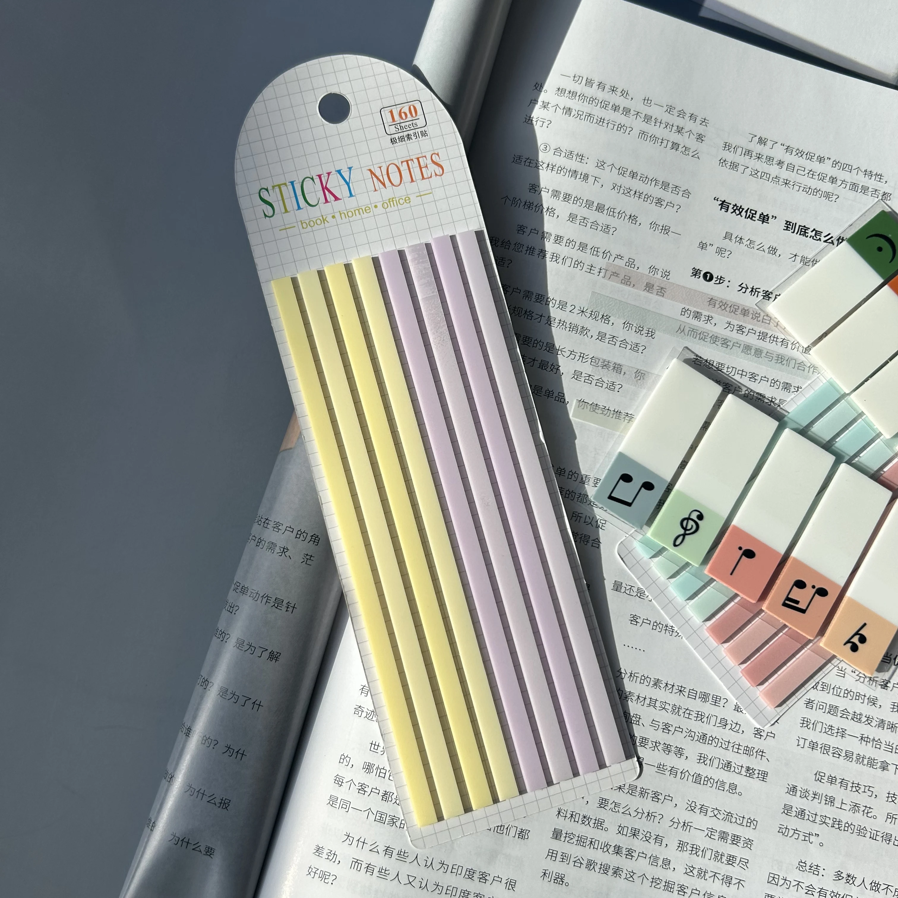 4Packs/Set Translucent Strips PET Index Sticker Note Highlight Mark Stickers Subjects Bookmarks Student Stationery Sticky Note