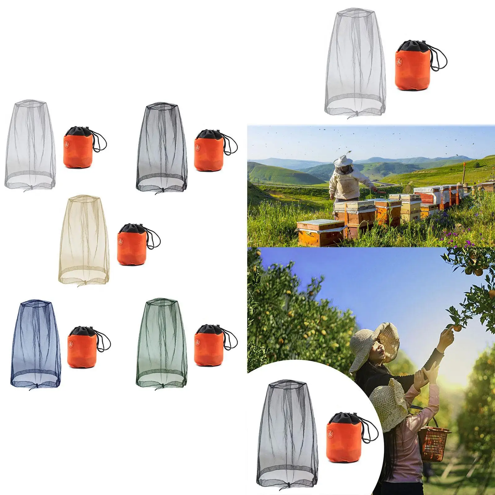 

Head Protecting Net with Carry Bag Head Mesh Net for Men Women Travel Outdoor Activity Walking Hiking