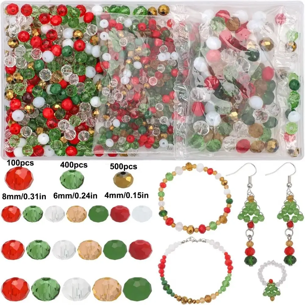 1000Pcs Jewelry Making Assorted Round Beads DIY Making String Beads DIY Jewelry Accessories Crafts Mixed Size