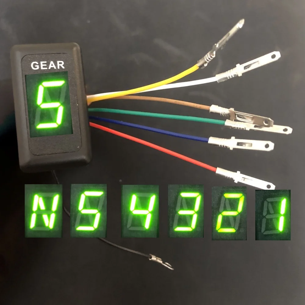 Super 6 Speed Display Universal Digital Off-road Motorcycle Motocross Light Neutral Gear Indicator Display