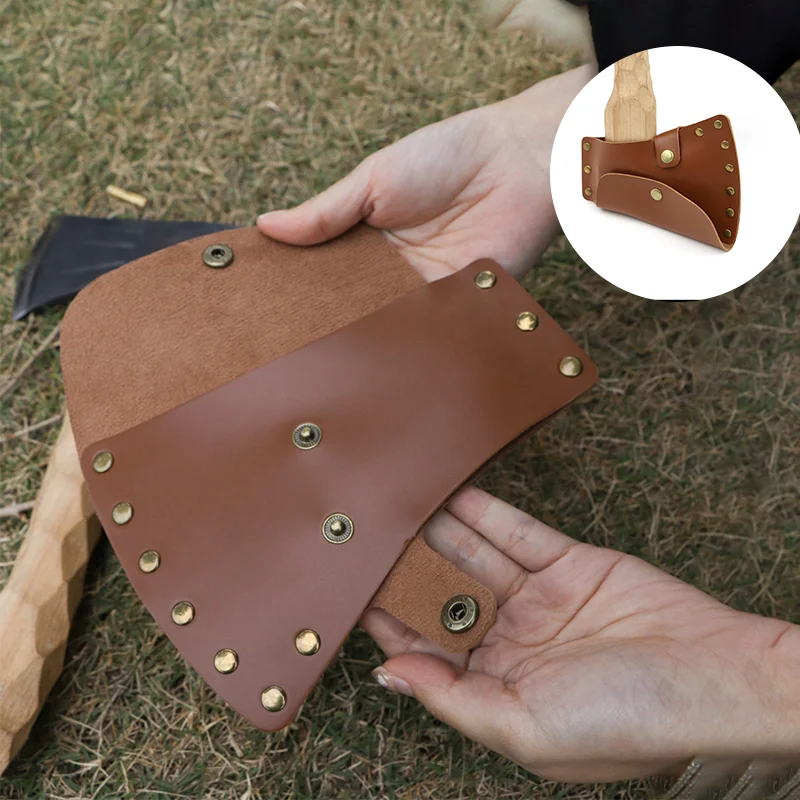 Leatherwork Essentials - PUレザー斧シース、マルチサイズ斧カバー、保護カバー、キャンプアクセサリー、屋外作業用木こりの必需品
