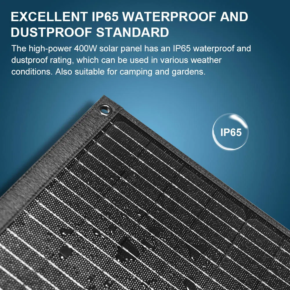 TALLPOWER TP400 400W Portable Solar Panel, 23.4% High-Efficiency Solar Power Generation, Series and Parallel,IP67 Waterproof