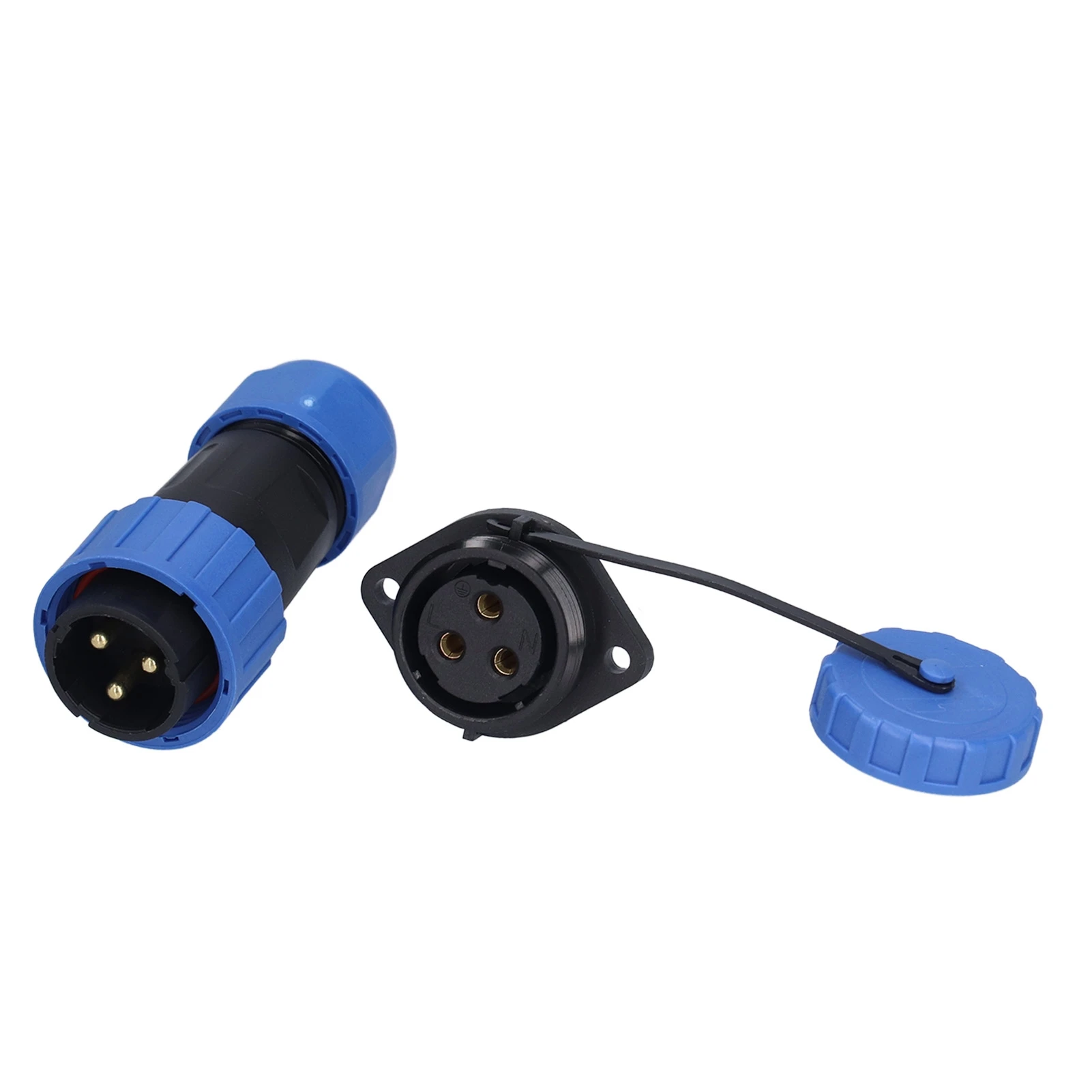 IP68 Waterproof Plug Socket Flange Butt Terminal Aviation Power Connector 250V 612mm LP20(3 Pin )