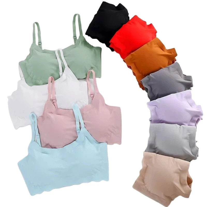 Ice Silk Bra Seamless Bras For Women Breathable Underwear Push-Up Sports Fitness Lingerie No Steel Ring Soft Support Bra