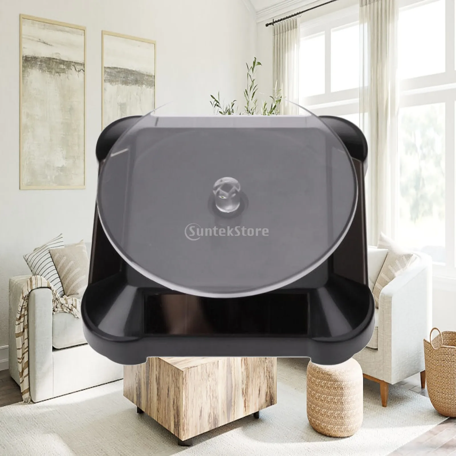 Rotating Stand Display for Jewelry Watch Camera Solar Powered ABS Material Twinpower Turntable 90mm Tray 300g Load Capacity