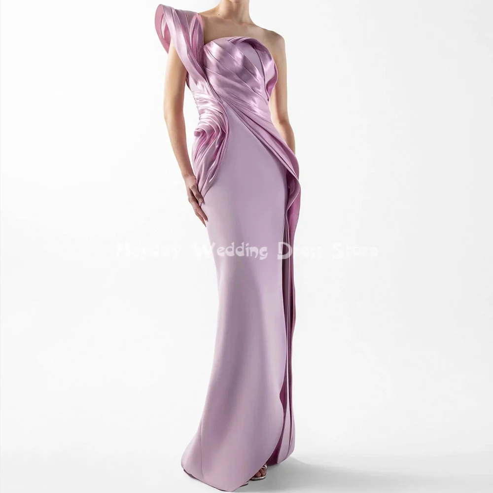 

Heyday Women's Crepe One-shoulder Split Mermaid Saudi Evening Dresses Sleeveless With Satin Pleats Formal Elegant Dresses 2025