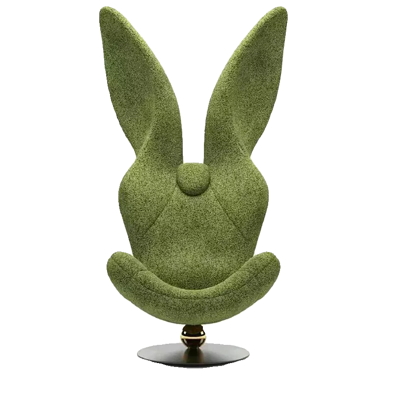 

Designer new, FRP Internet celebrity special-shaped green rabbit seat backrest leisure chair