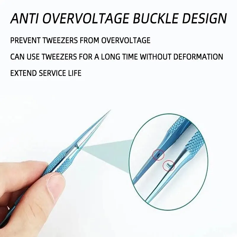 1PC Fingerprint Flying Wire Tweezers Titanium Alloy 0.15mm Fine Tip Phone Repair Curved Or Straight Tip