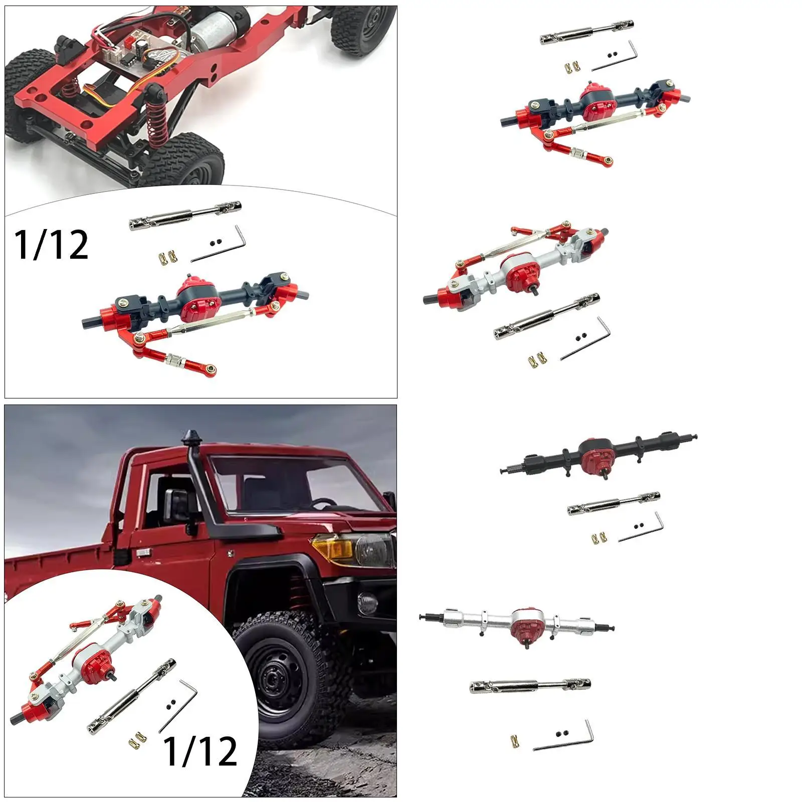 

RC Metal Axle with Drive Shaft Easy to Install RC Car Accessory RC Car Part for MN78 1/12 RC Car DIY Modified Parts DIY