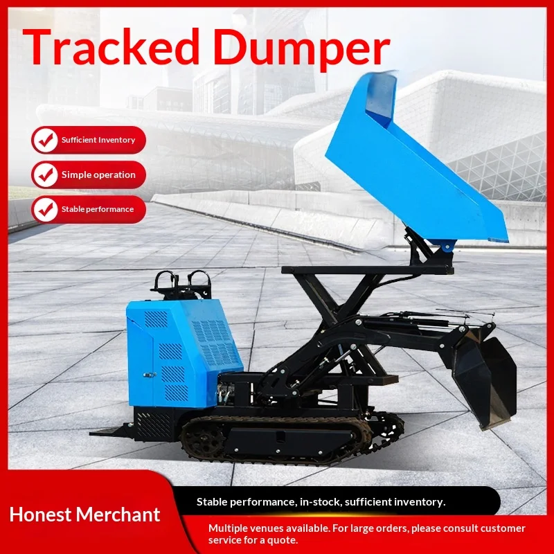 Waste Transport Mini Tracked Crawler Dumper Hydraulic Tipping Rubber Track Carrier For Construction Debris Rubble Mud