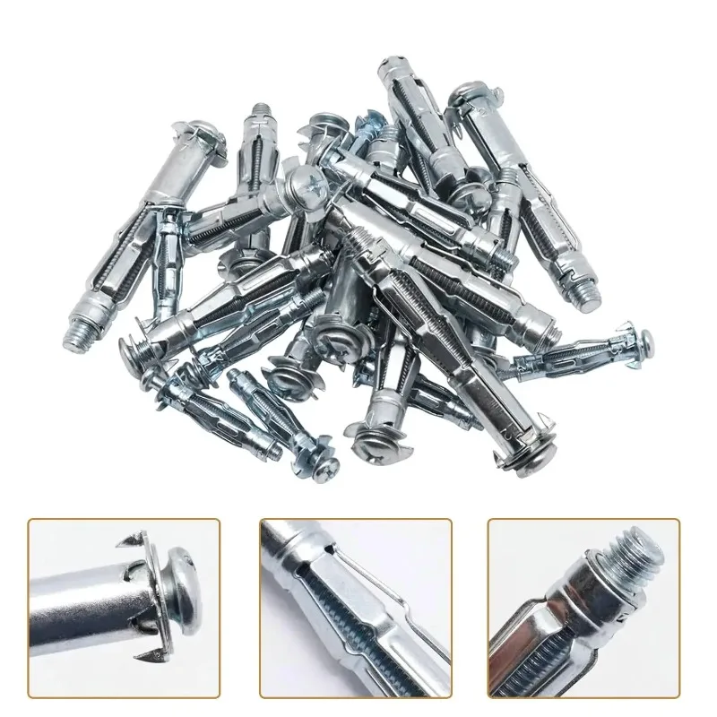 10/100 قطعة M4 الثقيلة مولي بولت الكربون الصلب التوسع المراسي المجوفة جدار السحابات لتثبيت تركيب الجصي الجافة #5