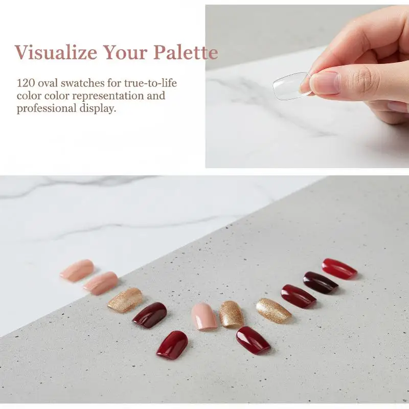 Foldable Nail Polish Display Board 24/120 Color Slots with Free Stickers Practical Sample Chart for Nail Salons