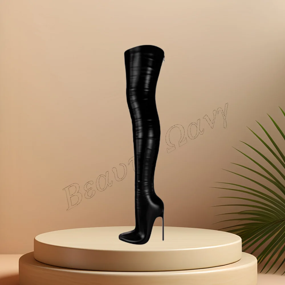 

Black Side Zipper Over the Knee Boots Sexy Shoes Pointed Toe Thin High Heel Shoes for Women High Heel 2023 New Zapatillas Mujer