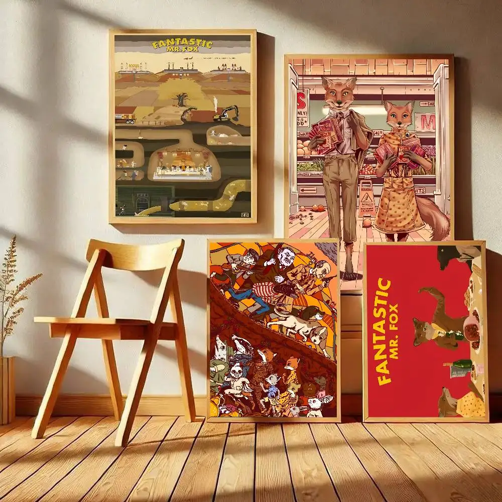 Style Wes Anderson Movie The Fantastic Mr Fox Poster Art With Prints Home Bedroom Living Room Decoration Gift