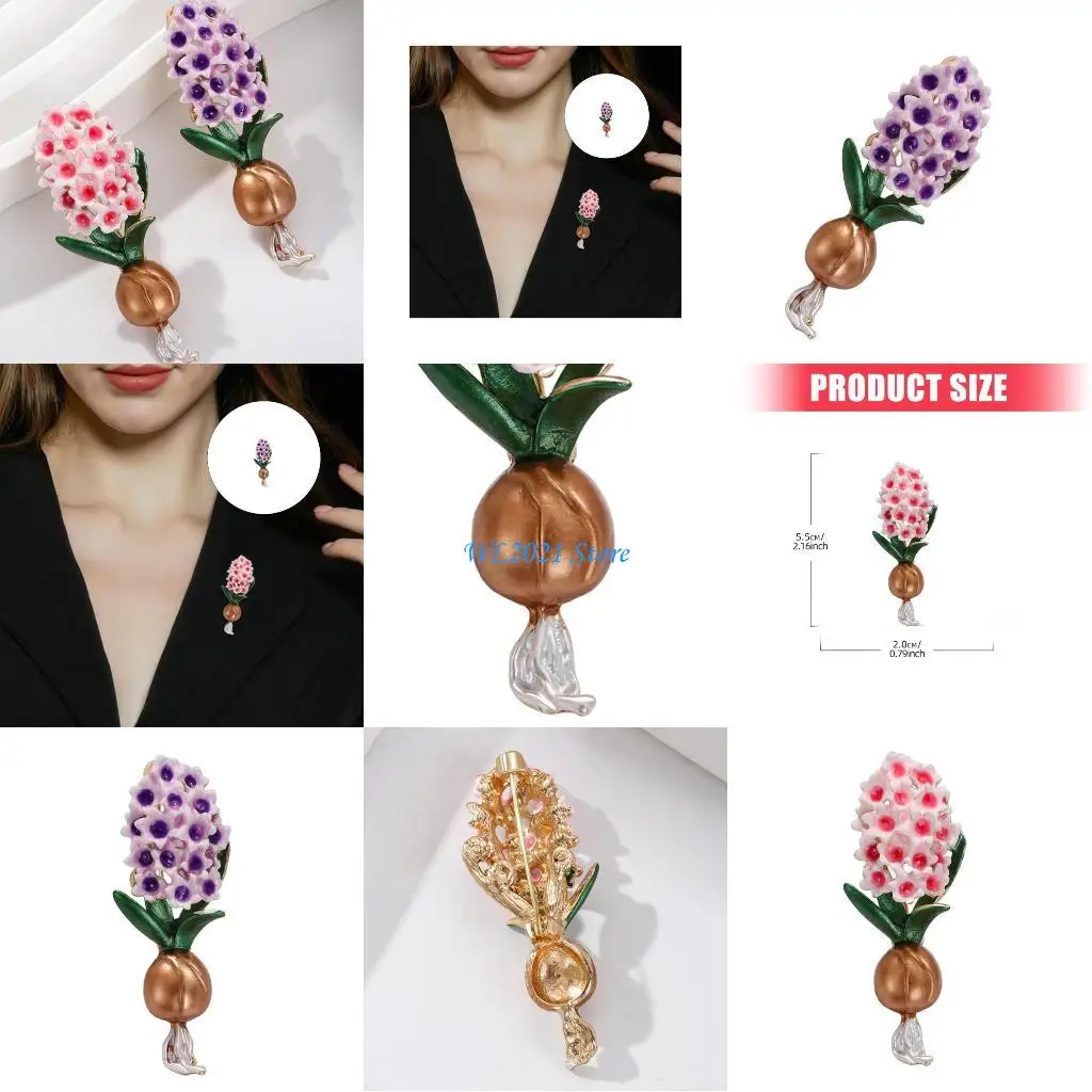 G5GC دبوس لافندر رقيق مصنوع يدويًا، إكسسوار زهور أنيق، إكسسوارات معطف نسائية أنيقة للارتداء اليومي