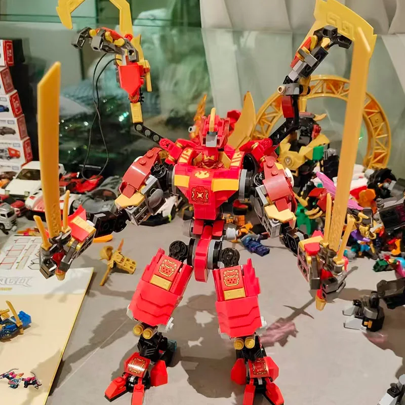 

623PCS Series Red Dual Climber Blade Mech Robot Model 71812 Collection For Friend Party Christmas Ornaments Adult Gifts