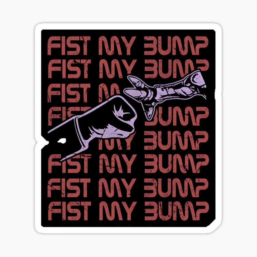 fist my bump Sticker for Laptop Decor Bedroom Car Cute Cartoon Art Fashionable Public Suitcase