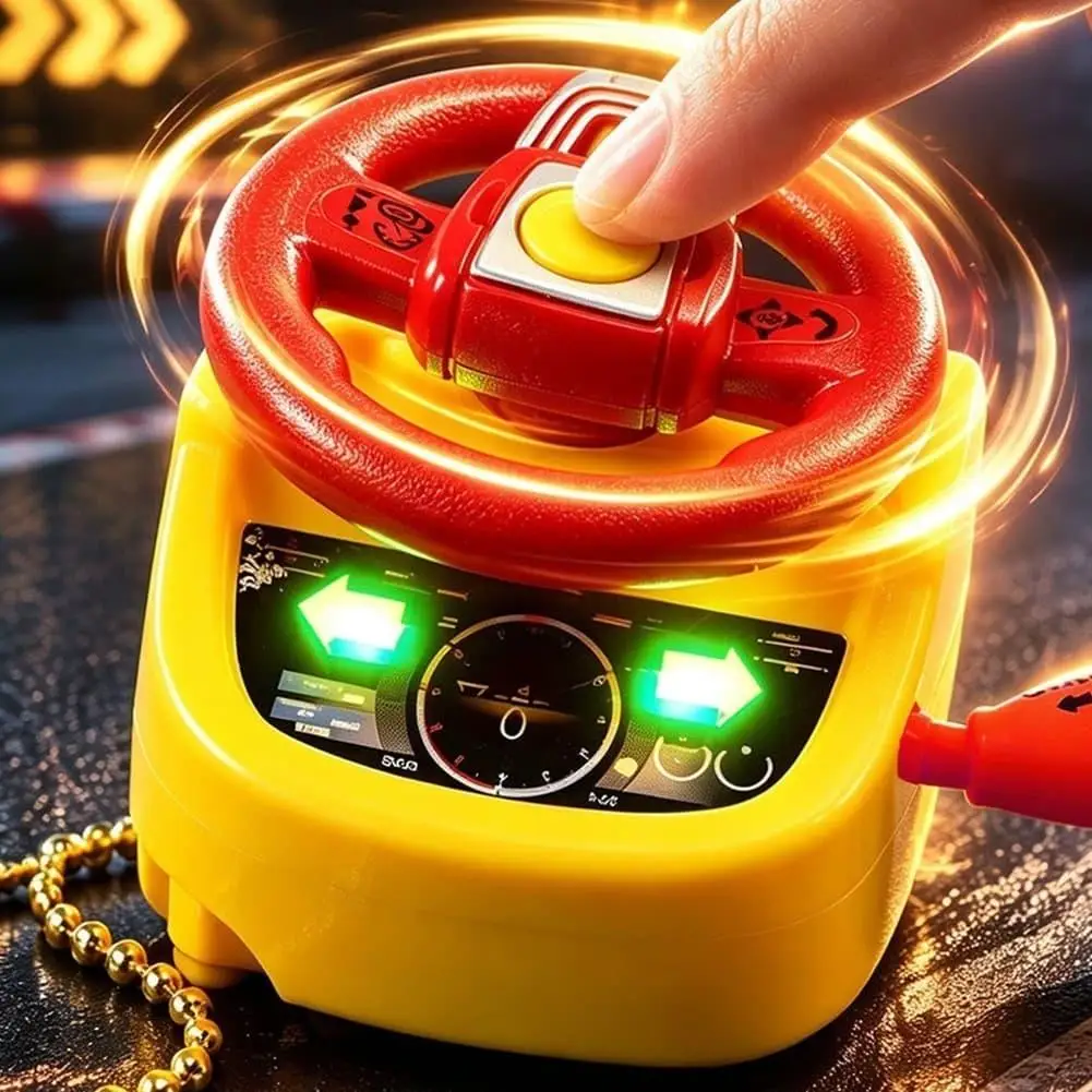 Mini Shiftable Steering Wheel Keychain Simulated Car Driving Fidget Toy Stress Relief Pendant Educational Kid Boy Birthday Gift
