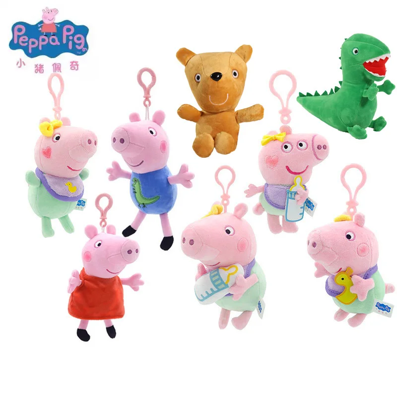12-19 cm Echte Peppa Pig Evie Plüschtiere George Teddybär Mr Dinosaurier Cartoon Anime Gefüllte Plüschtiere Kinder Weihnachtsgeschenk Spielzeug