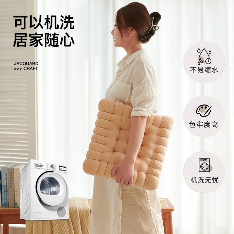Cookie Japanese Tatami Back Cushion Sofa Pillow Soft Large Biscuit Shape Plush Cushion Creative Pillow Chair Seat Pad Decorative