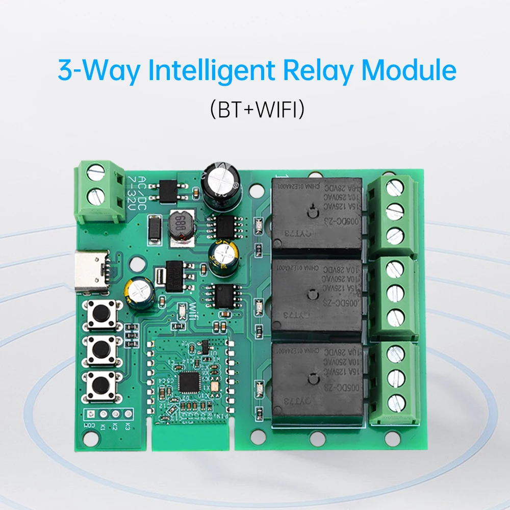 

DC 7-32V For Ewelink Bluetooth-compatible WiFi Relay Module Type-C 2 / 4 Channel Wireless Smart Home APP Remote Control Switch