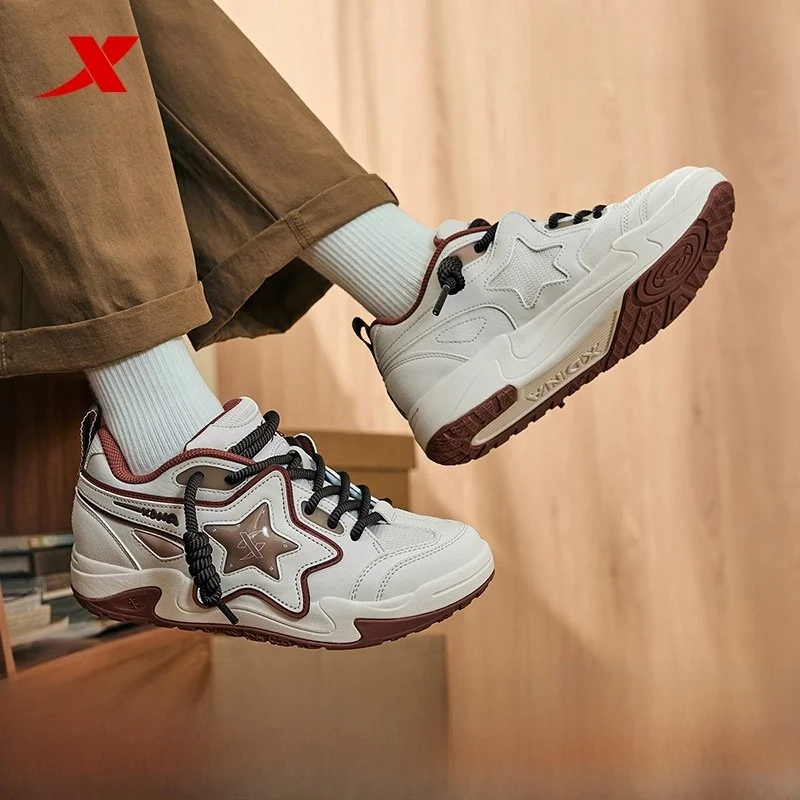 

Женские модные слипоны XTEP Star: низкие кеды с круглым носком, нескользящие, в стиле ретро, повседневные