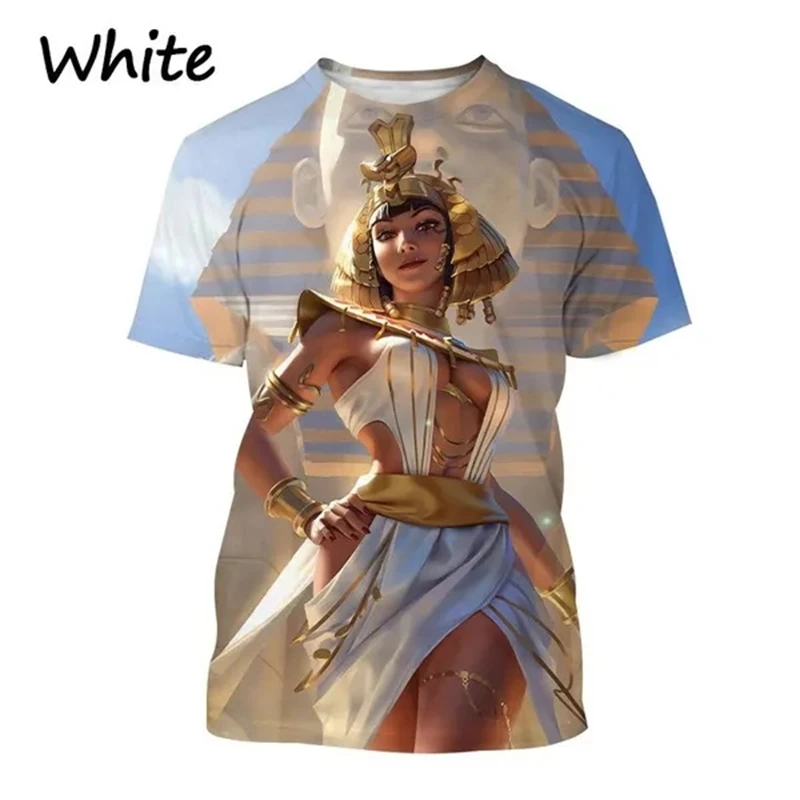 Hot Sale Cleopatra 3D Printed T-shirt Personality Egyptian Pharaoh Pyramid Queens Of Egypt Fashion Unisex Casual Harajuku Tops