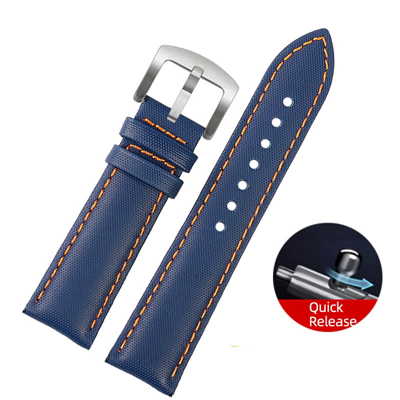 20mm 21mm 22mm Braided Canvas Strap Nylon Watchband For Omega Canvas Watch Strap for Mido SEIKO Tudor Quick Release Bracelet image 6