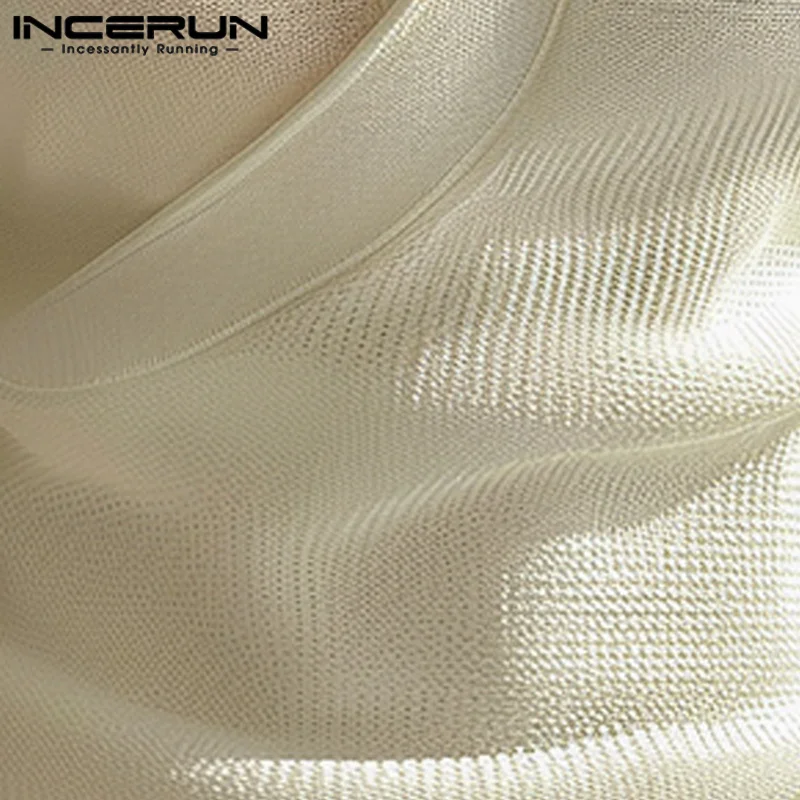 INCERUN Men Tank Tops Solid Color V Neck Sleeveless Casual Male Vests Summer Streetwear 2024 Fashion Leisure Korean Men Clothing