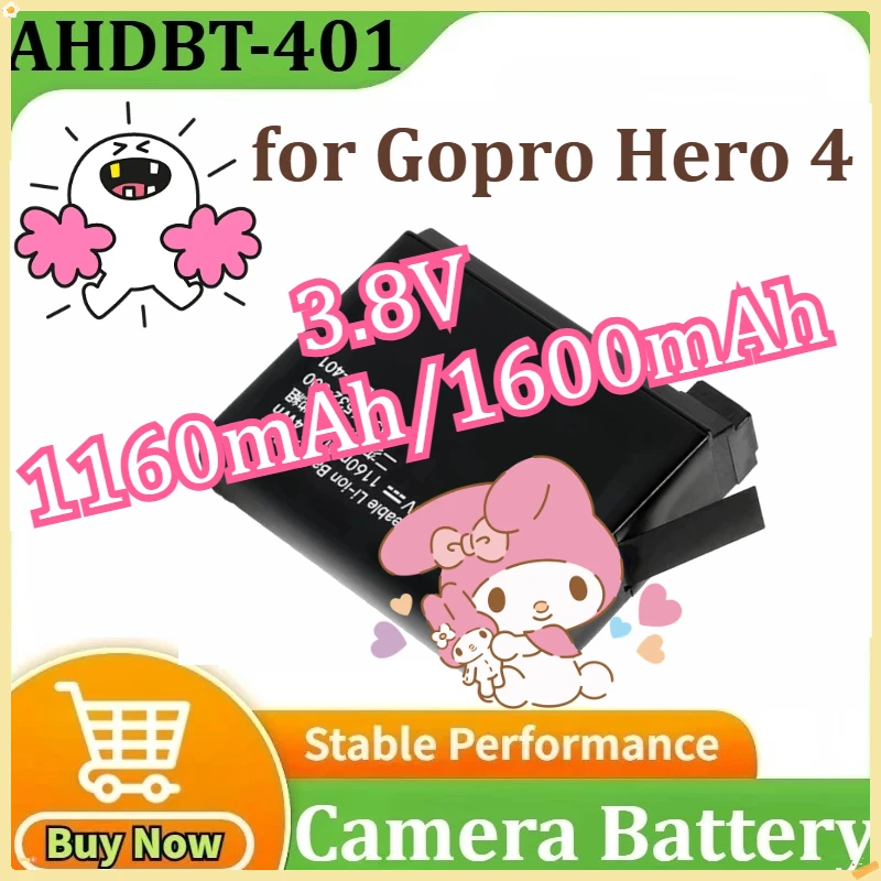 

AHDBT-401 for Gopro Hero 4 Rechargeable Lithium Battery Storage Camera Batteries Accessories 3.8V 1160mAh/1600mAh