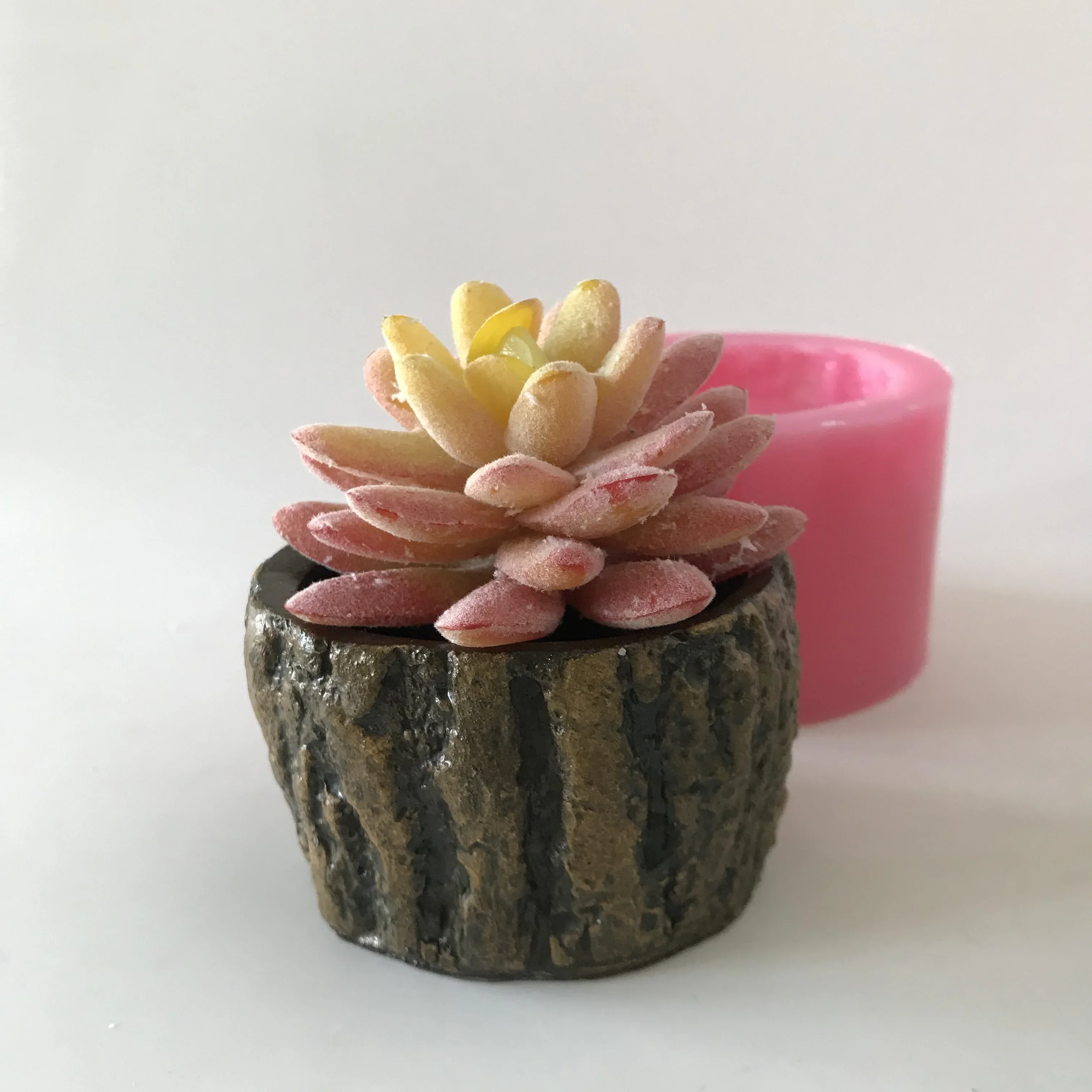 Small Round Cement Planter Maker Silicone Plaster Flower Pot Molds DIY Cactus Vase Making Mould