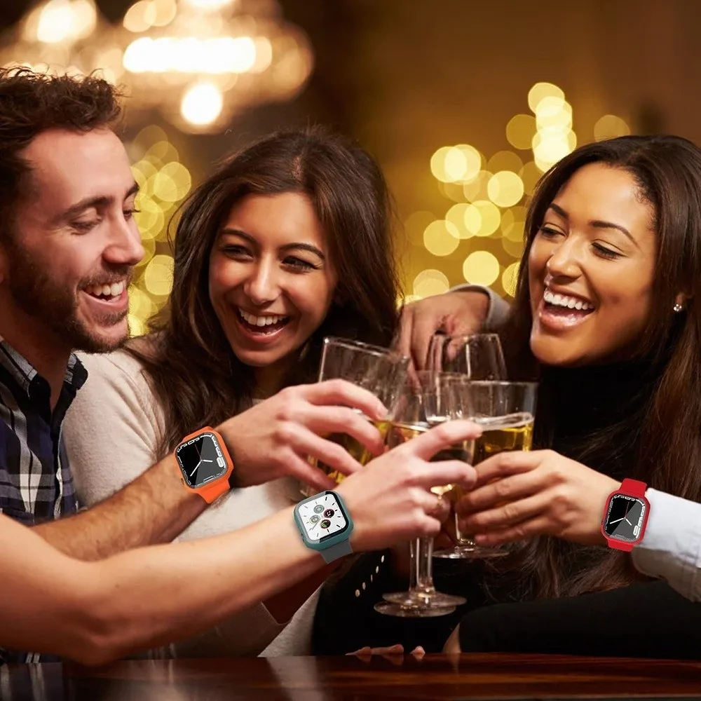 حافظة ساعة أبل بتصميم مقاوم للماء تغطية كاملة واقي شاشة حماية ممتص للصدمات لساعة أبل 4/5/6/7/8/9SE/SE3 #4