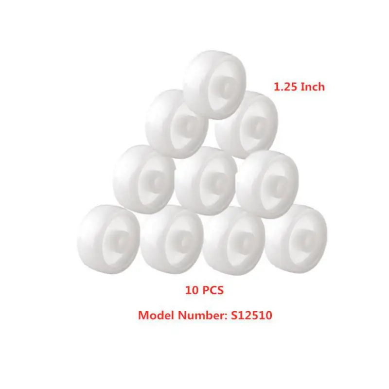 

(10 Packs) 1.25 Inch Single Wheel Light White Pp Plastic With Diameter 30mm Smooth Piece Folding Bed Pulley Caster