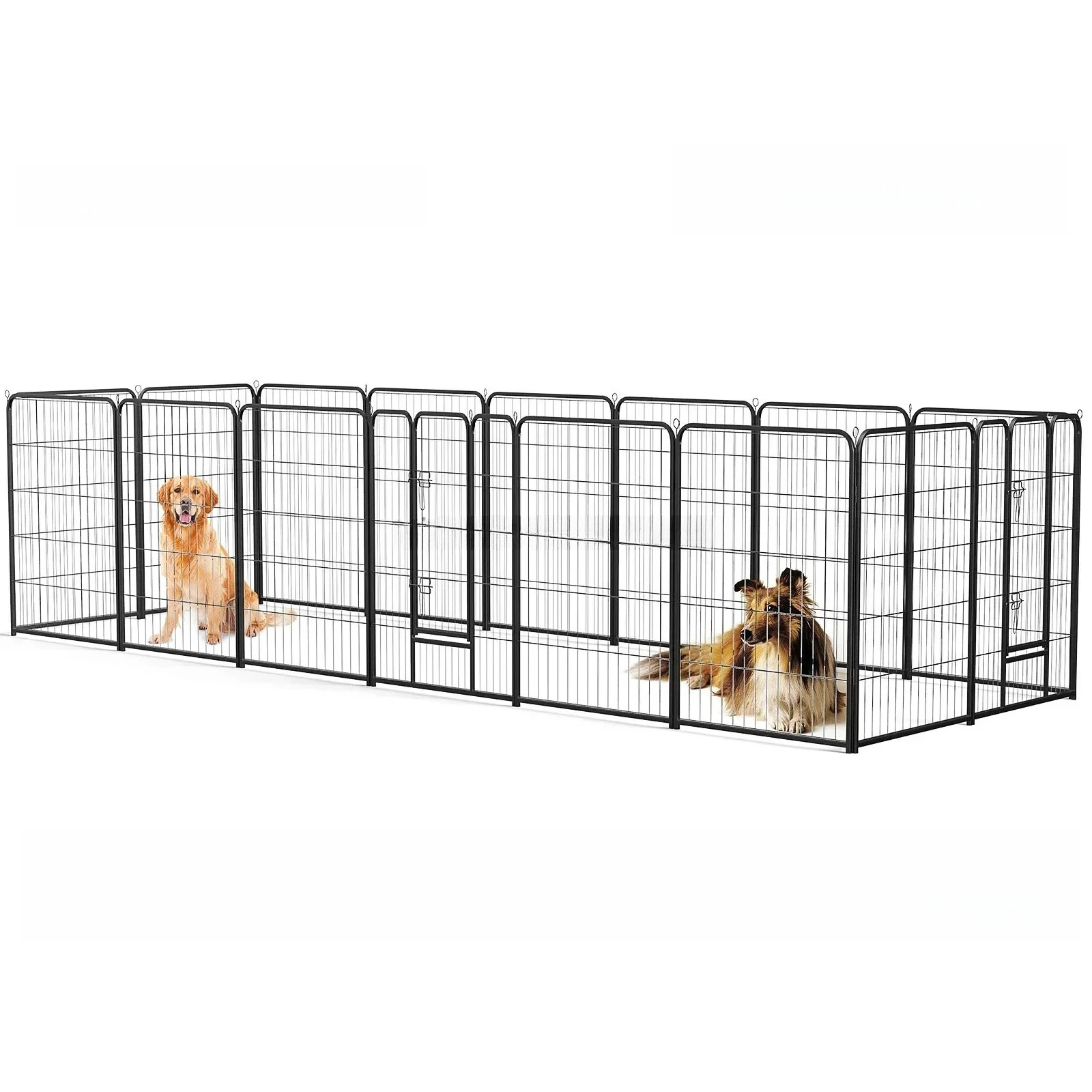 Durable Enclose Metal Dog Playpen Panels Heavy  Dog Pen Cat Fence with Doors Outdoor/Indoor Collapsible Design