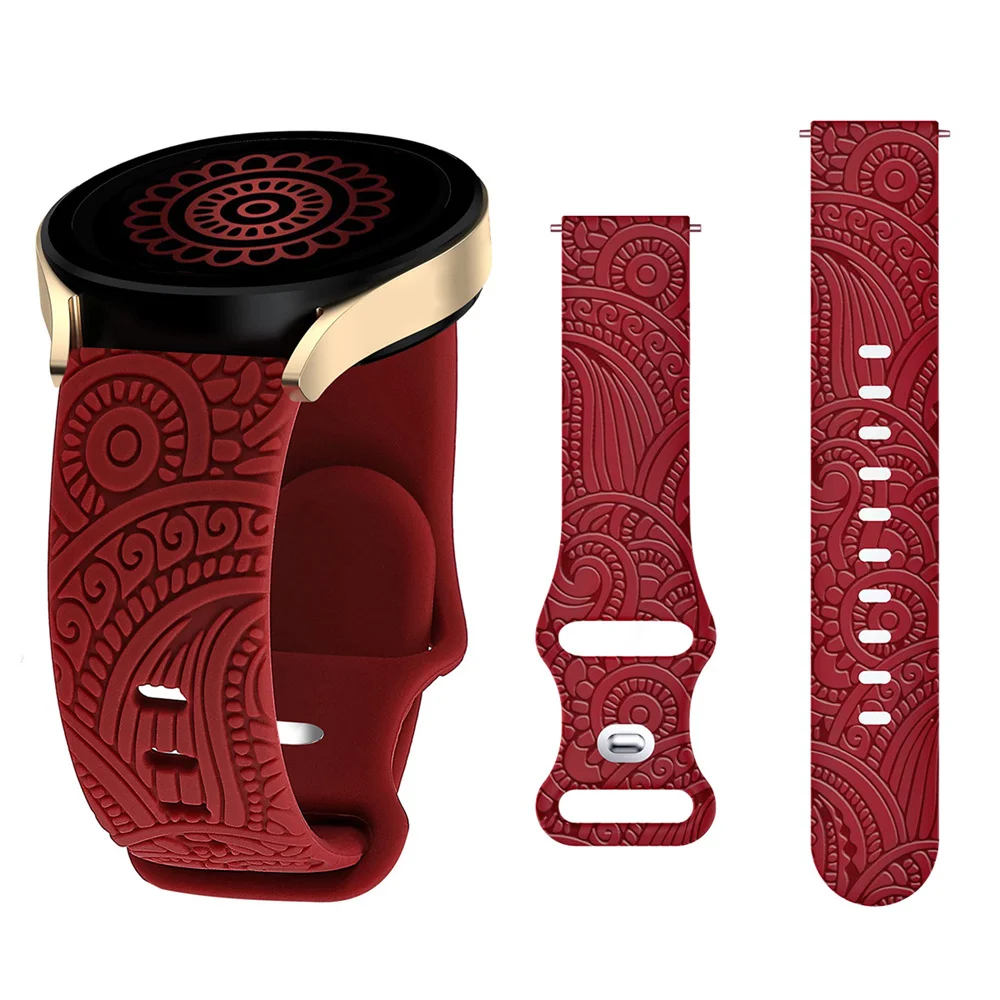 Силиконовый ремешок с гравировкой 20 мм для Samsung Galaxy Watch 7/6/5/4 40 мм 44 мм/Watch 5Pro 45 мм/Watch 6 Classic 43 мм 47 мм аксессуар для часов