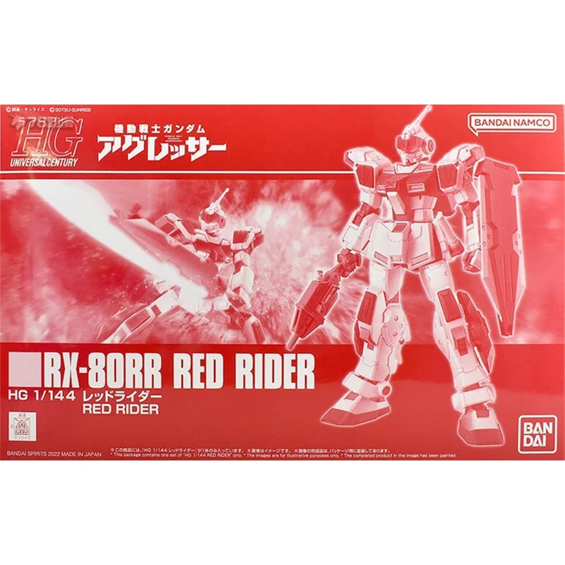 Original Genuine HGUC 1/144 RX 80RR Red Rider Gundam BP Limited Bandai Anime Model Toys Action Figure Gifts Collectible Boys