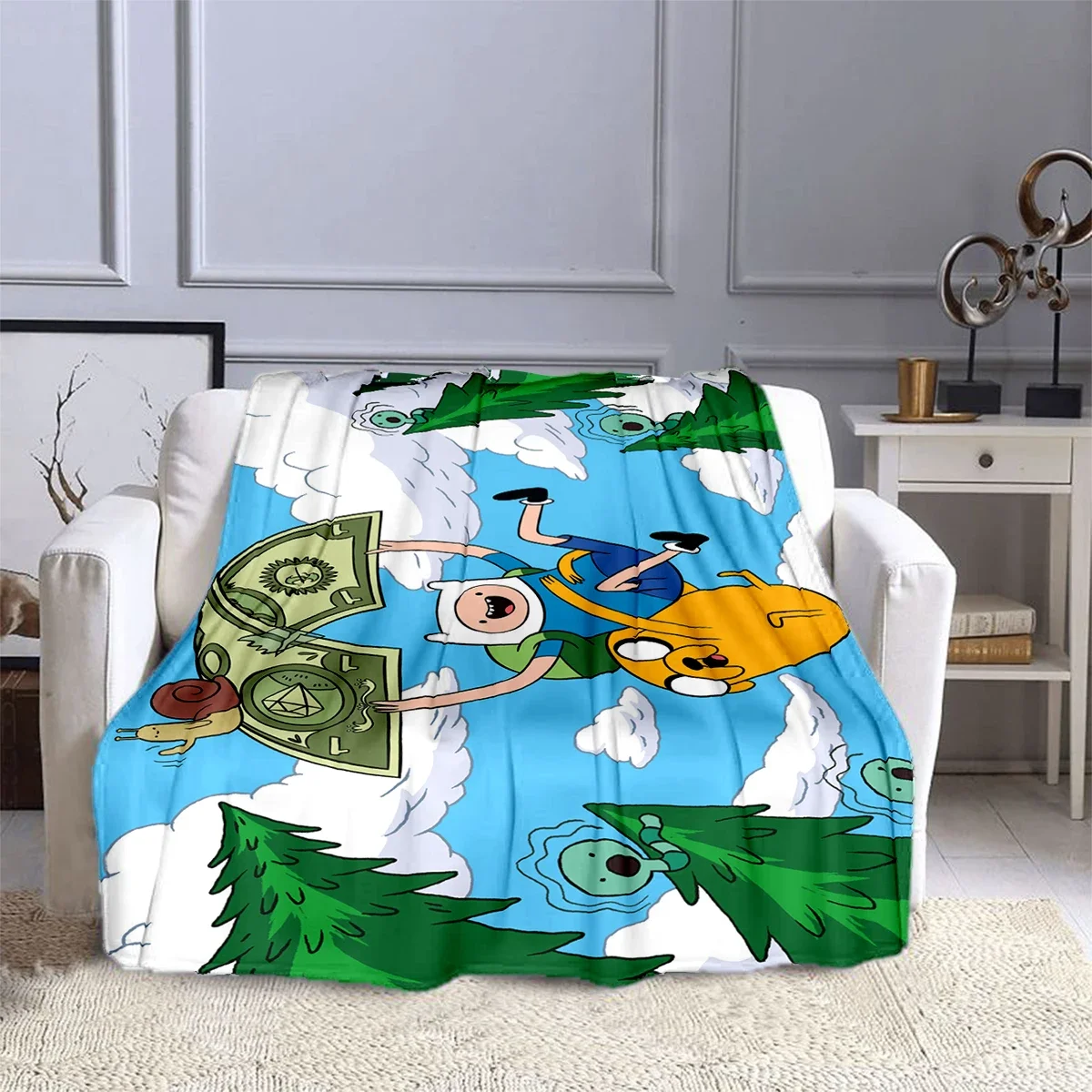 

Cartoon Adventure TimeTV Anime Blanket Children's Blanket High Quality Flannel Blankets Soft Comfortable Home Travel Blanket