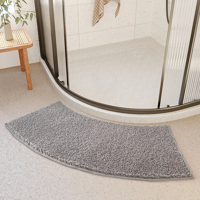 Bathroom Anti-slip Mat Toilet Curved Fan-shaped Absorbent Floor Mat Shower Bath Room Anti-fall Foot Mat Sector Floor Carpet Home