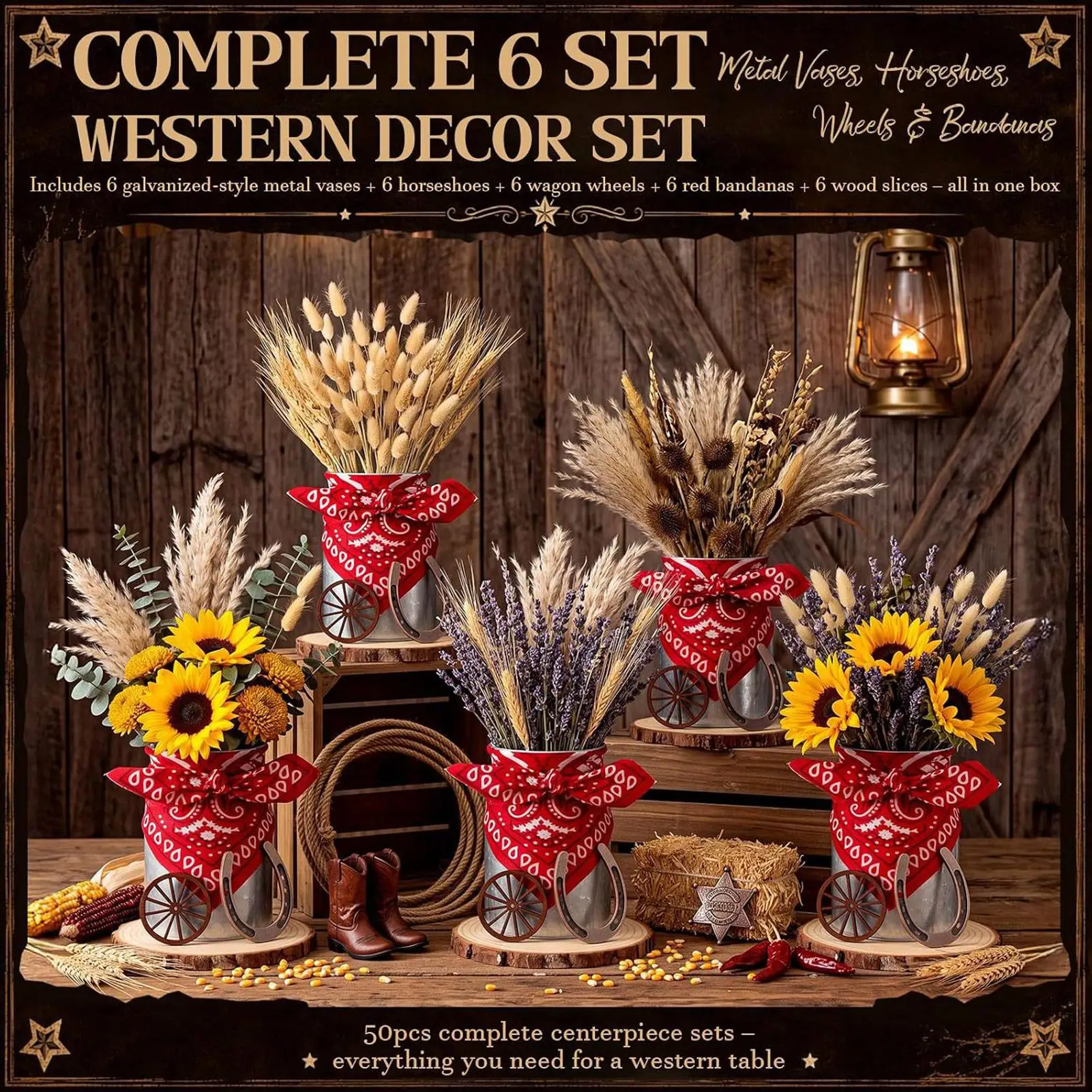 Wedding Supply Rentals - Western Centerpieces For Tables Rustic Wedding