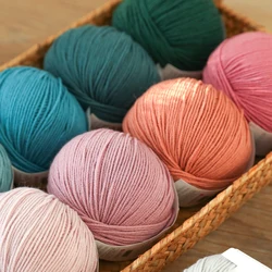 Merino Wool Soft Sweater Scarf Hat Hand Woven DIY Rainbow Baby Wool Yarn Thread High Quality 50g / Ball