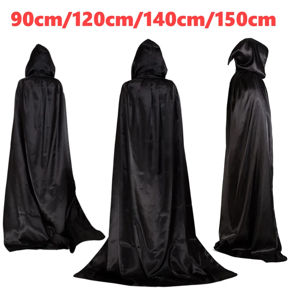 

Плащ на Хэллоуин 90-150 см, накидка с капюшоном, Хэллоуин, Рождество, карнавальный костюм, накидка дьявола, ведьмы, вампира, костюмы на Хэллоуин, вечерние плащ