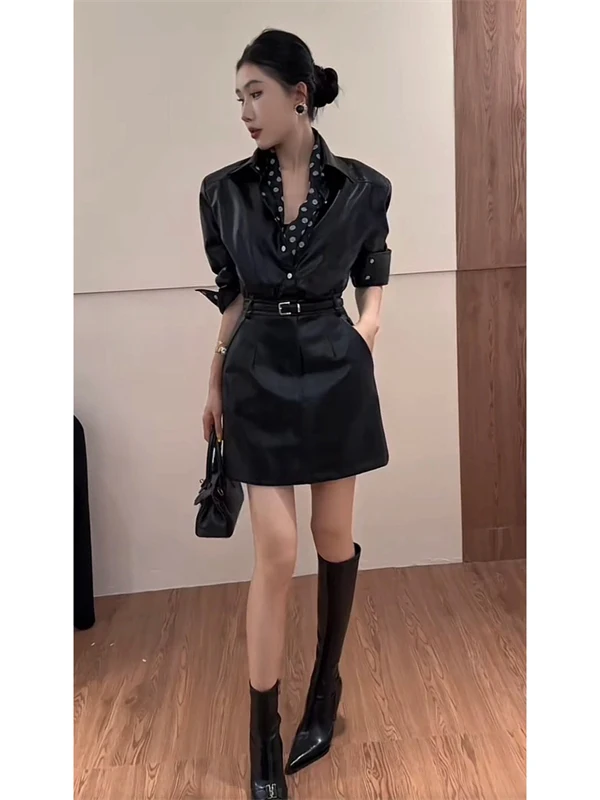 

Корейская длинная юбка трапециевидной формы с высокой талией Dr Ele Ladylike Pure Desire, осень-зима, удобная длинная све