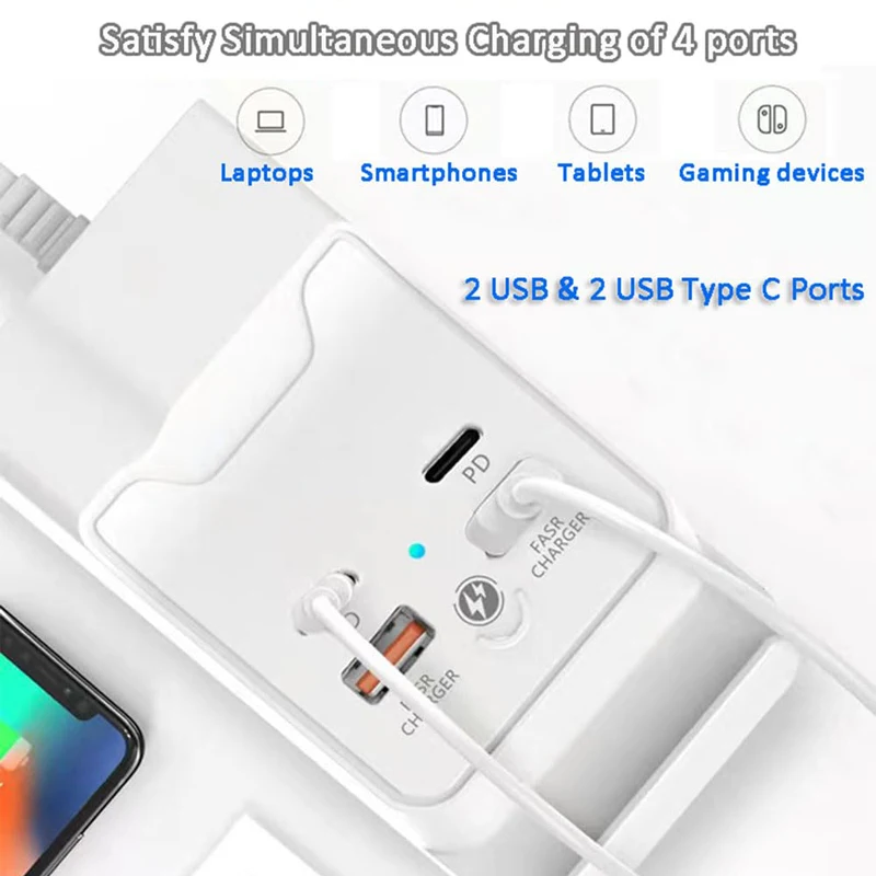 

USB Type-C Hub Charger Mobile Fast Charger with PD Fast Charging for Tablets, Gaming Devices, and Multi-Device Socket Chargers