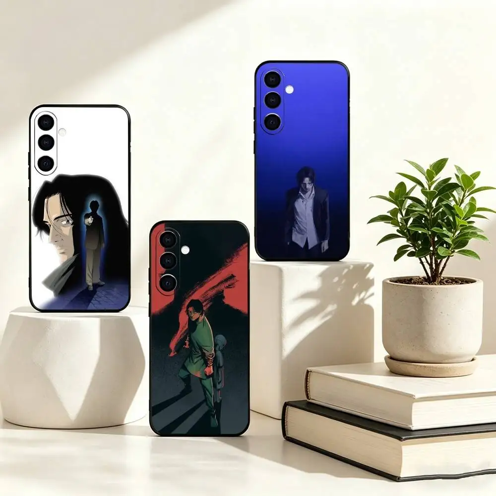 Funda de teléfono Anime Monster Kenzo Tenma para Samsung Galaxy A73,A72,A71,A70,A53,A52,A51, funda negra de silicona suave
