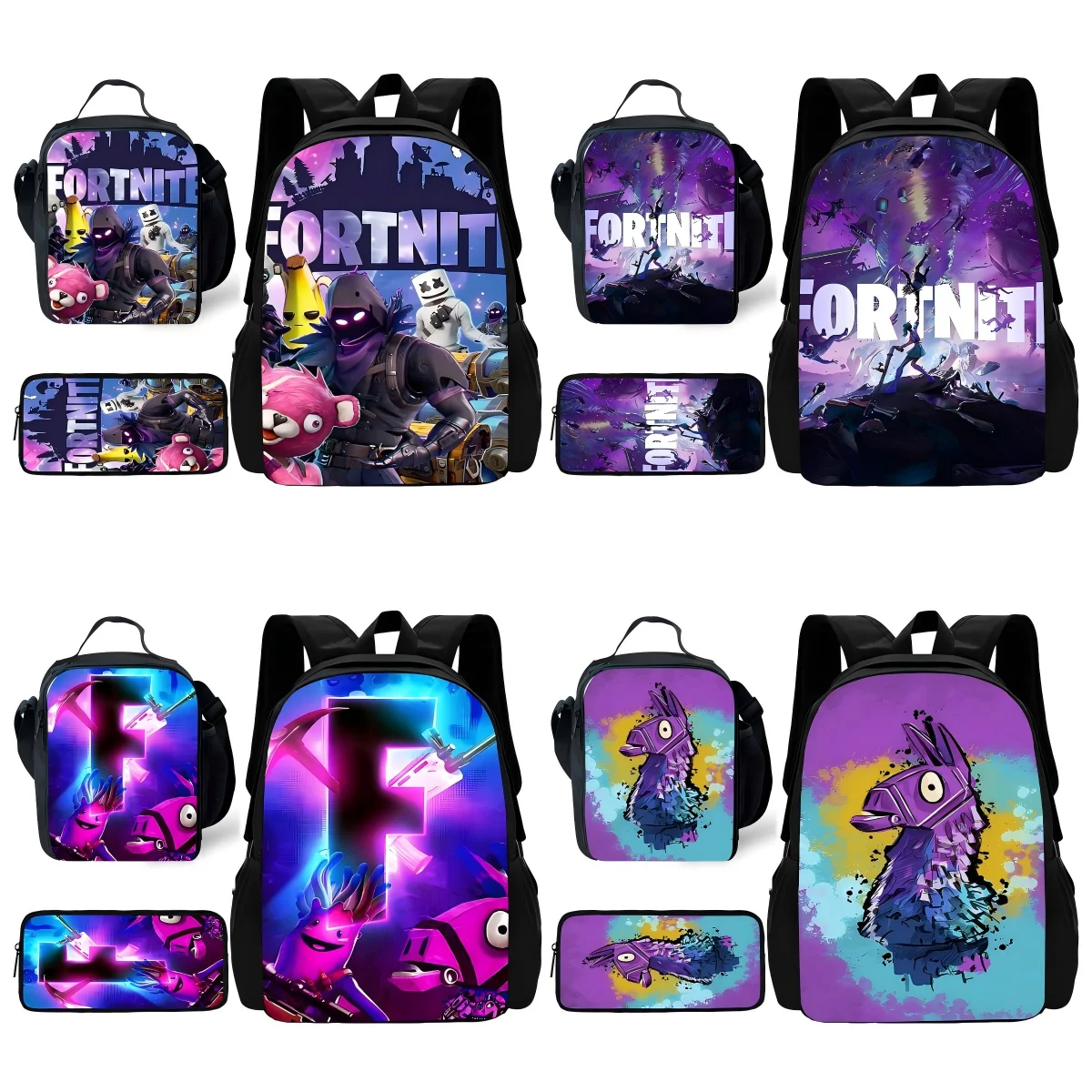 

New Hot Game FortniteS Child School Backpack with Lunch Bags ,Pencil Bags ,School Bags for Boys Girls Best Gift