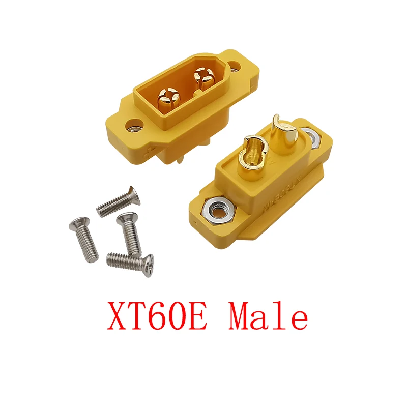 XT60E-M Connector XT60E XT60 Male Plug Soldering Type Screws Panel Mount Fixed for RC FPV Drone Quadcopter RC Lipo Battery DIY