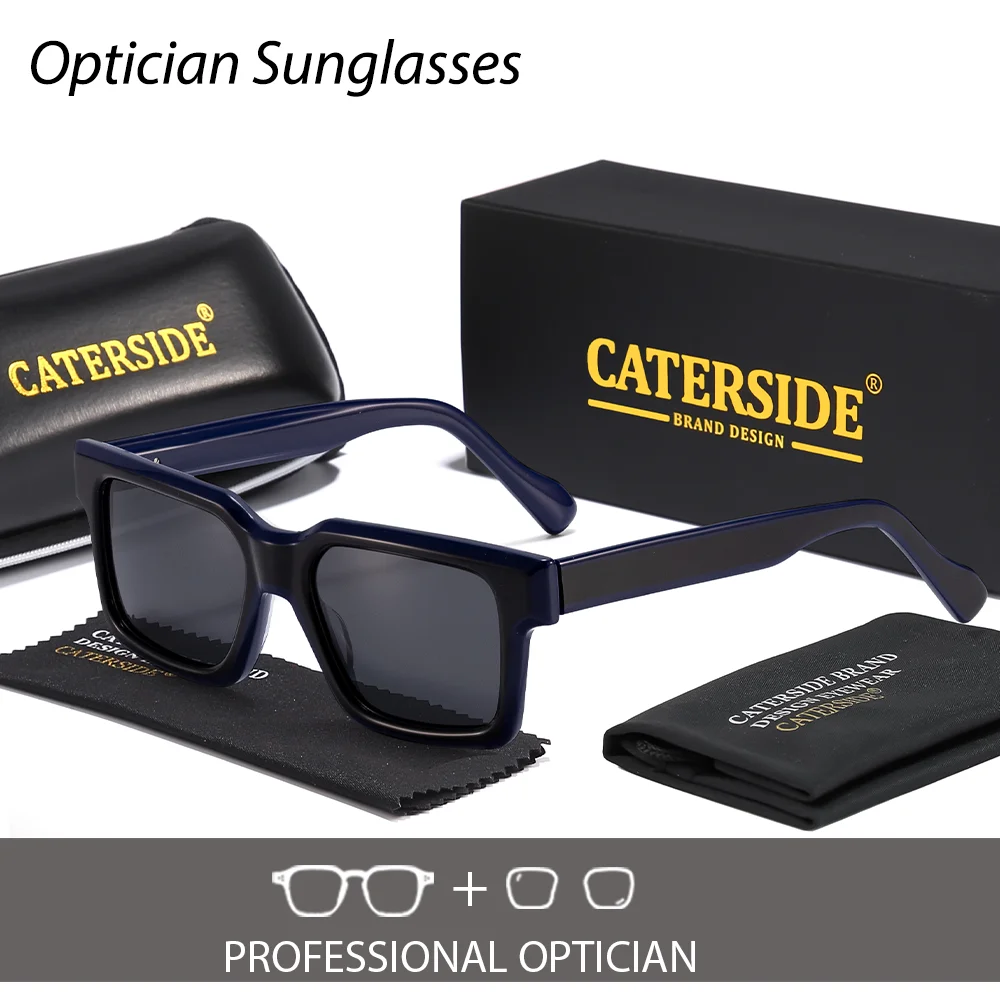 CATERSIDE Unisex Fashionable Optical Sunglasses Premium Acetate Frame Prescription Glasses Customized Lenses Gift Glasses UV400