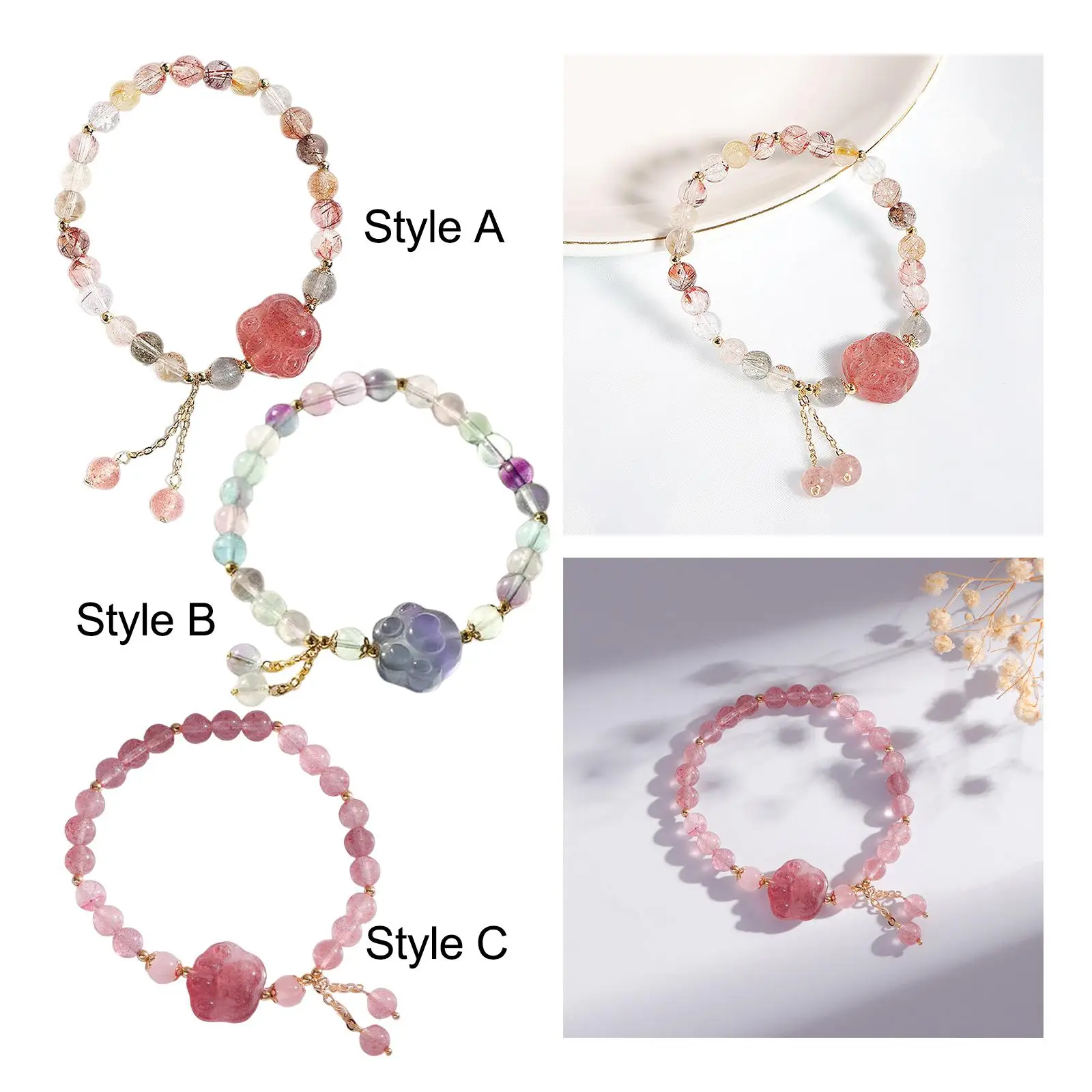 Fashion Beads Bracelet String Decoration Statement Bracelets Delicate Jewelry Handmade Beaded Bangle for Women Different Ages