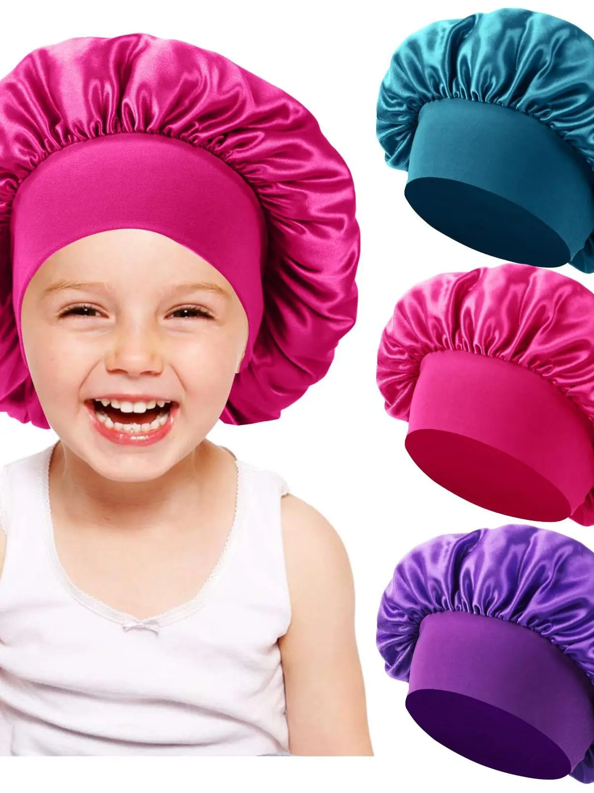 

Эластичная шелковая детская защитная шапочка для волос, детская шапка Sp, маленькая круглая шапочка, трендовая трансграничная шапочка для волос Ss