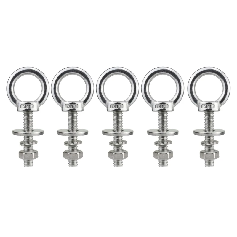 M3GA 5Pcs Stainless Steels Eye Bolts with Nut for Tie Down Straps Easy to Use
